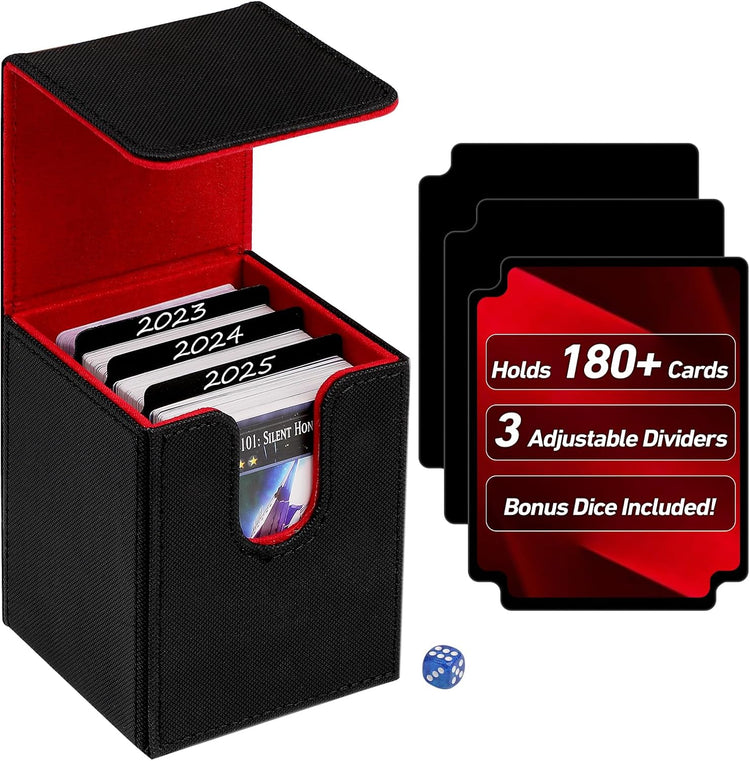 180+ Card Deck Box with 3 Dividers and Game Dice