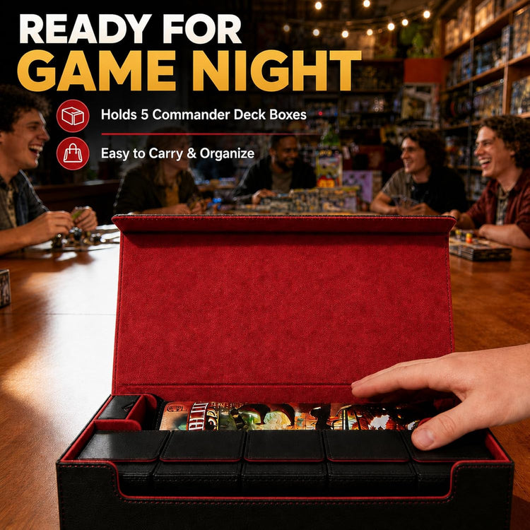 Dual-Row Commander Deck Box, 1800+ Cards, 5 Individual MTG Deck Boxes