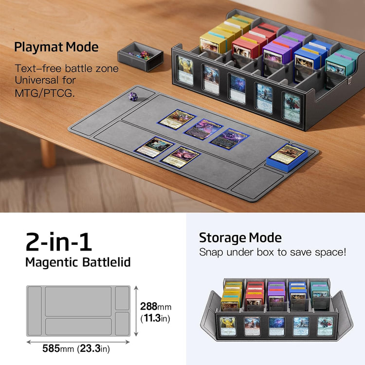 Trading Card Storage Box 5-Row 3900+ Capacity, Black
