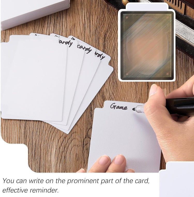 50 Pcs Card Dividers Plastic Tabs Compatible with Tcg,White