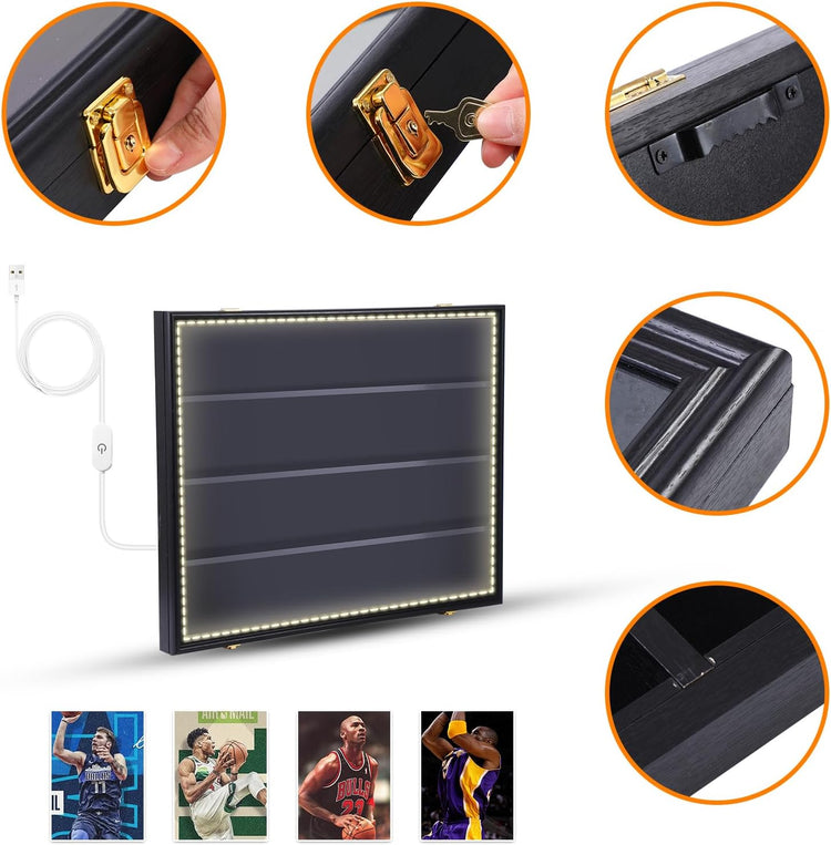 LED Baseball Graded Card Display Case (Horizontal 1 Pack)