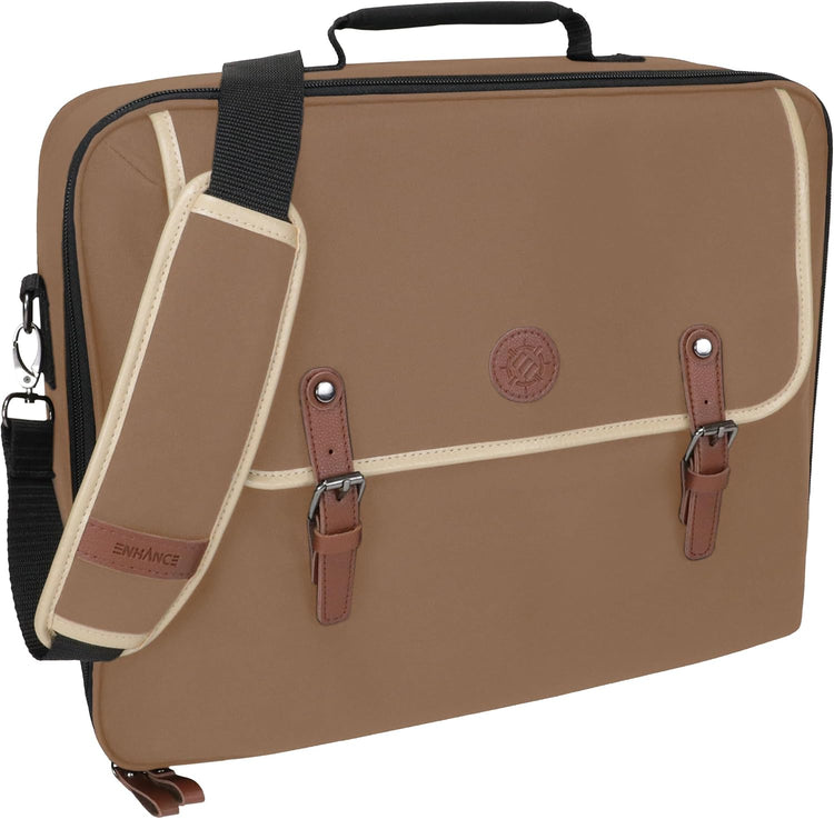 Designer Edition TCG Bag - MTG Shoulder Bag with Customizable Dividers & Accessory Pocket for Deck Boxes, Dice - Card Storage Compatible with Magic the Gathering, Lorcana (Tan)
