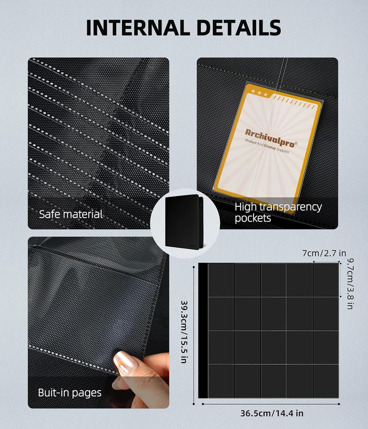 20 Pocket Card Binder, Premium Zip Trading Card Binder for 1280 Cards(B)