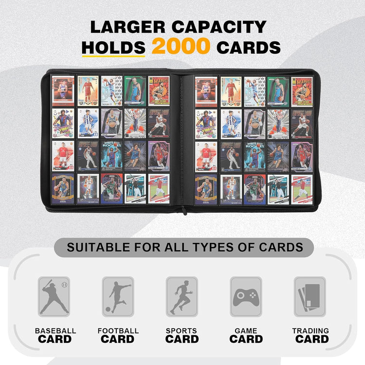 20‑Pocket Card Binder, Trading Card Album Holds 2000 Collectible Cards