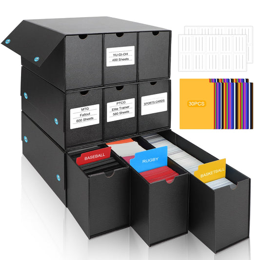 CardMaster 3-Pack Storage Box - 9000 Card Capacity for TCG & Sports