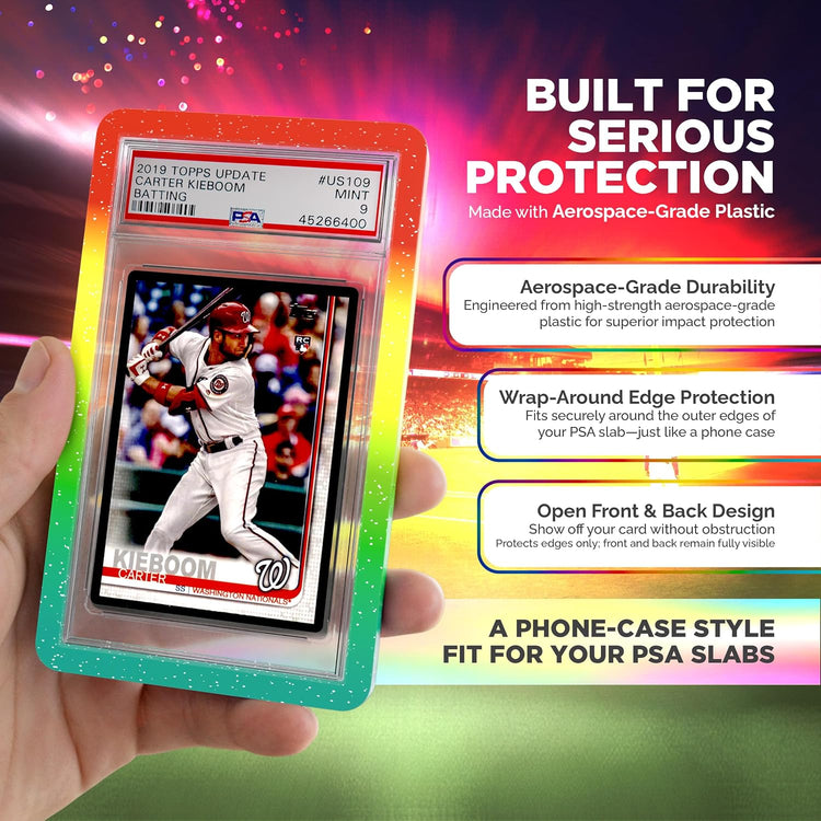 5 Pack Slab Guards Fits PSA Slabs - PSA Slab Guard Hard TPU PSA Slab Protector for Graded Cards – PSA Slab Bumper Guard for Graded Slabs – Slab Protector for PSA Cards