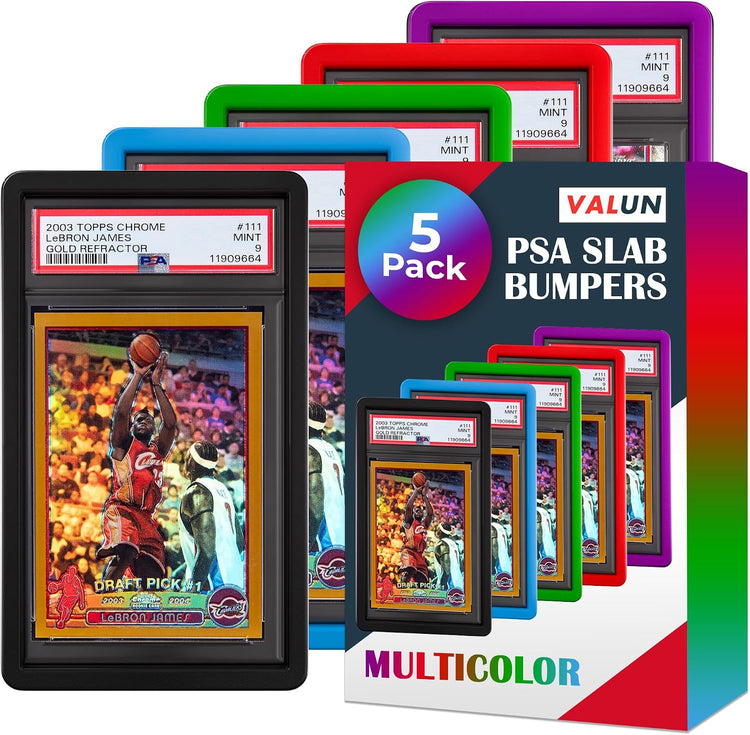 5 Pack Slab Guards Fits PSA Slabs - PSA Slab Guard Hard TPU PSA Slab Protector for Graded Cards – PSA Slab Bumper Guard for Graded Slabs – Slab Protector for PSA Cards
