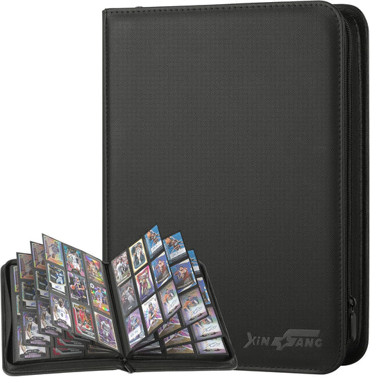 Trading Card Binder, Card Binder 9 Pocket, Premium Card Collection Binder with 576 Pockets, Zippered PU Leather Collector Album, Display Design Card Folder for MTG, TCG & All Sports Trading Cards
