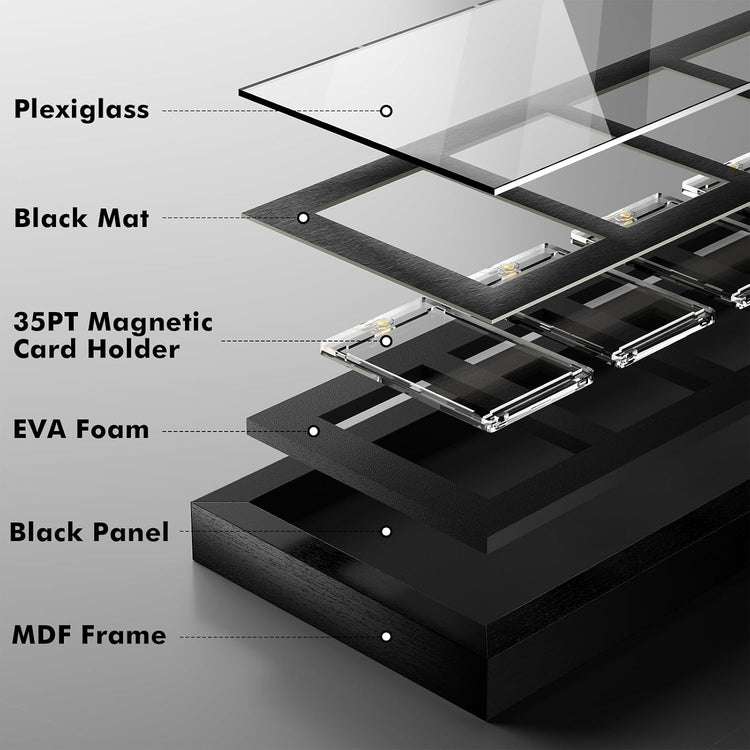 Trading Card Display Frame with Magnetic Card Holder UV Protection