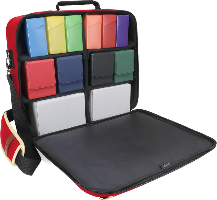 Designer Edition TCG Bag - MTG Shoulder Bag with Customizable Dividers & Accessory Pocket for Deck Boxes, Dice - Card Storage Compatible with Magic the Gathering, Lorcana (Tan)