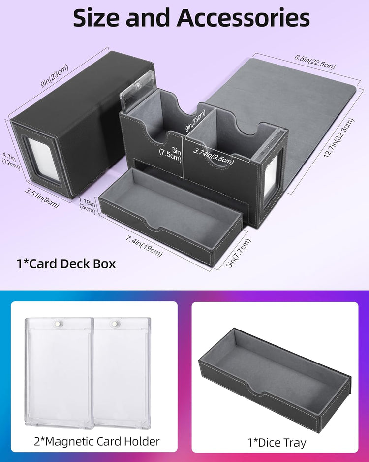 MTG Deck Box, MTG Commander Card Deck Box with Commander Display
