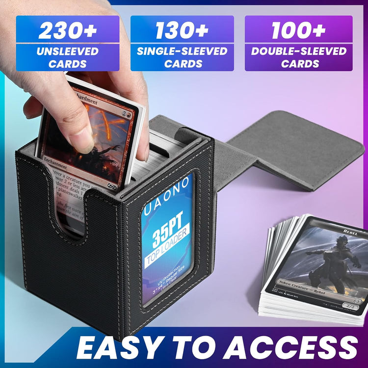 Card Deck Box for MTG Commander, Fits 100 Double-Sleeved Cards