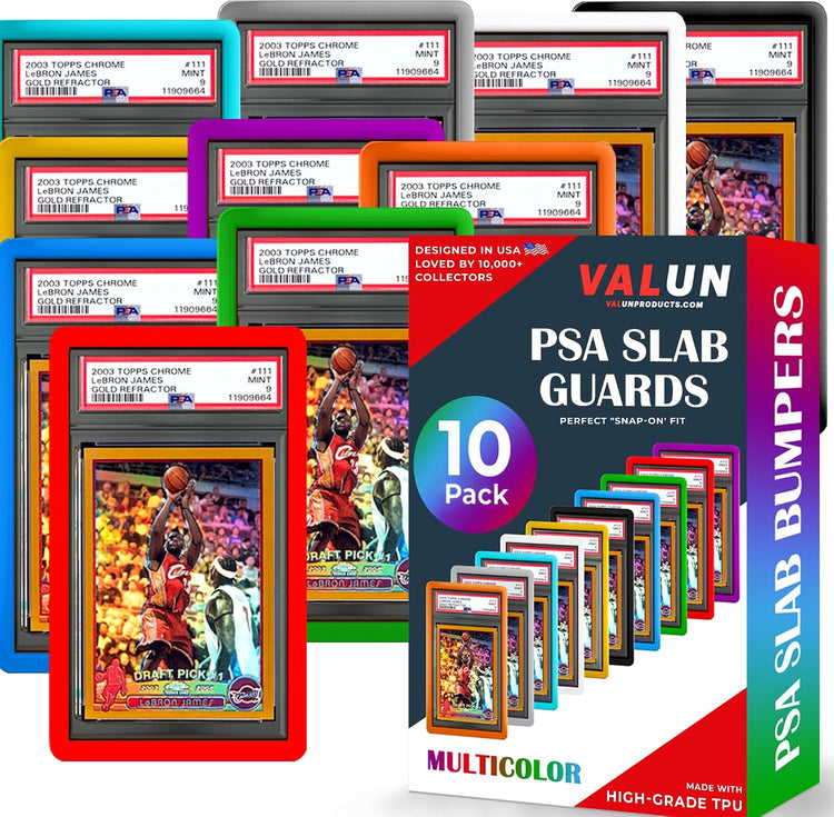 5 Pack Slab Guards Fits PSA Slabs - PSA Slab Guard Hard TPU PSA Slab Protector for Graded Cards – PSA Slab Bumper Guard for Graded Slabs – Slab Protector for PSA Cards