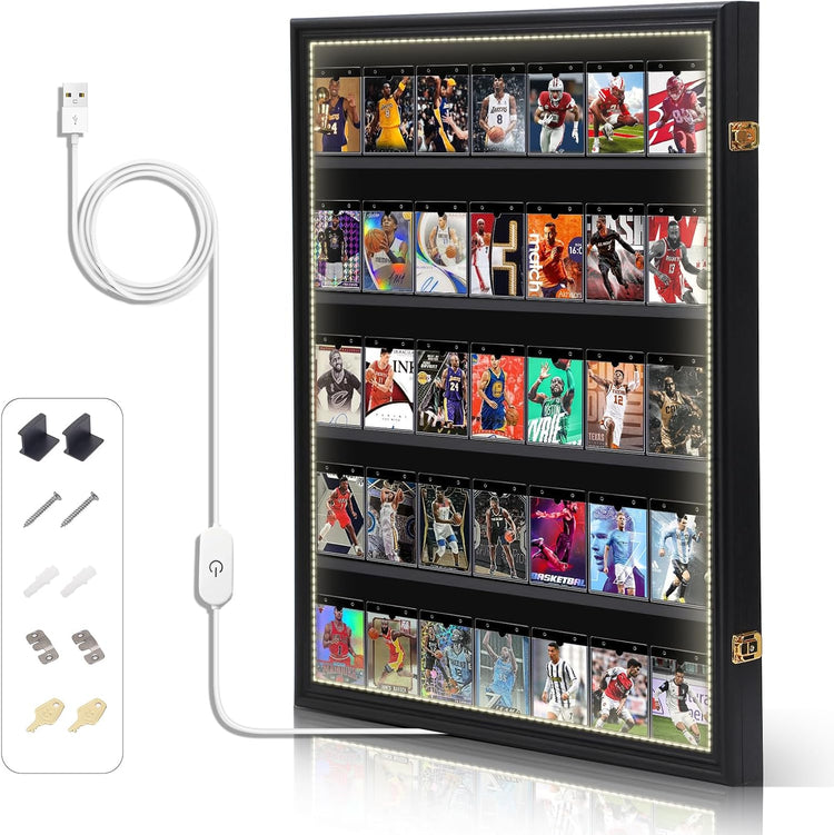 LED Baseball Graded Card Display Case (Horizontal 1 Pack)