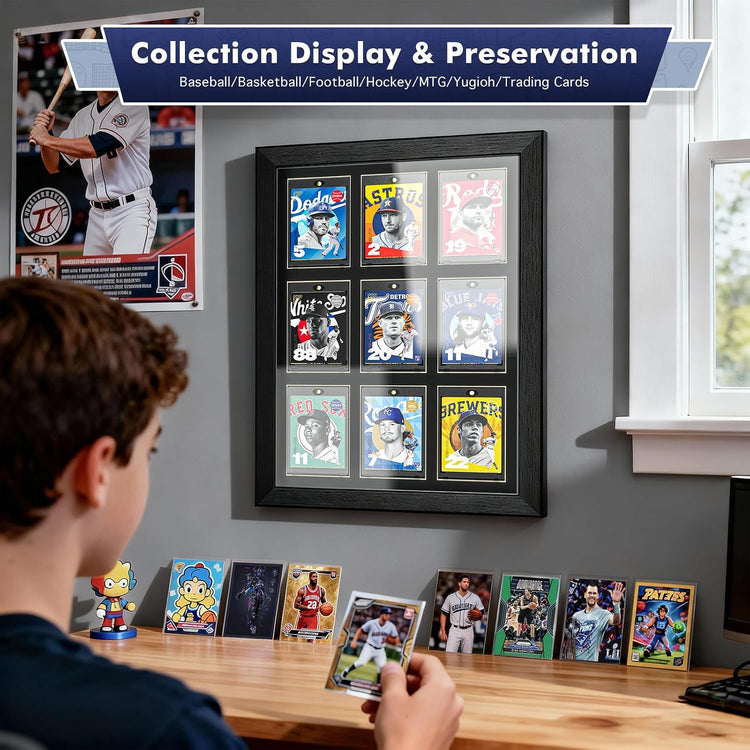 Trading Card Display Frame with Magnetic Card Holder UV Protection
