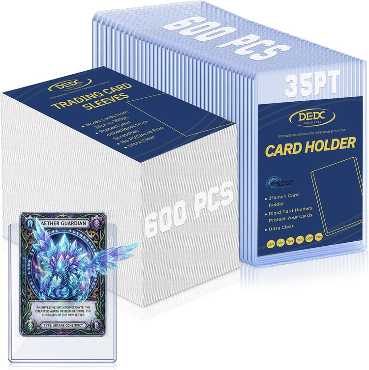 50 Top Loaders and 50 Soft Penny Sleeves Bundle, 3" X 4" Rigid Hard Card Sleeves Protectors Compatible with Standard TCG/CCG Gaming Cards, Baseball Sports Cards & Photocards, Archival Safe