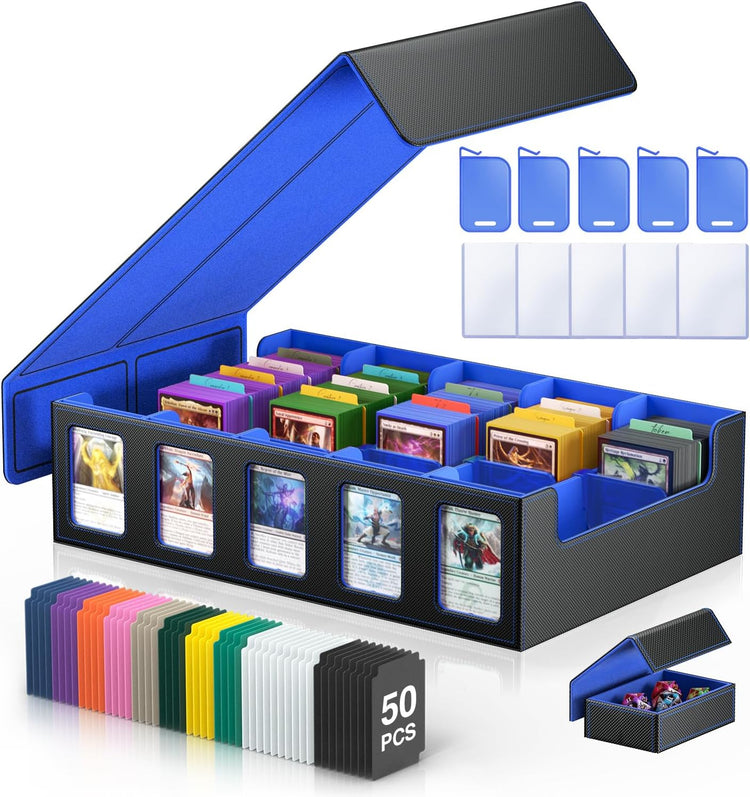 Trading Card Storage Box 5-Row 3900+ Capacity, Black