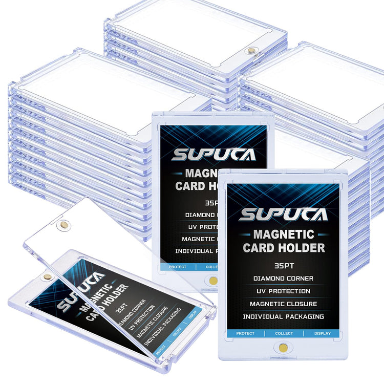 Supuca 100-Pack 35PT Magnetic Trading Card Holder