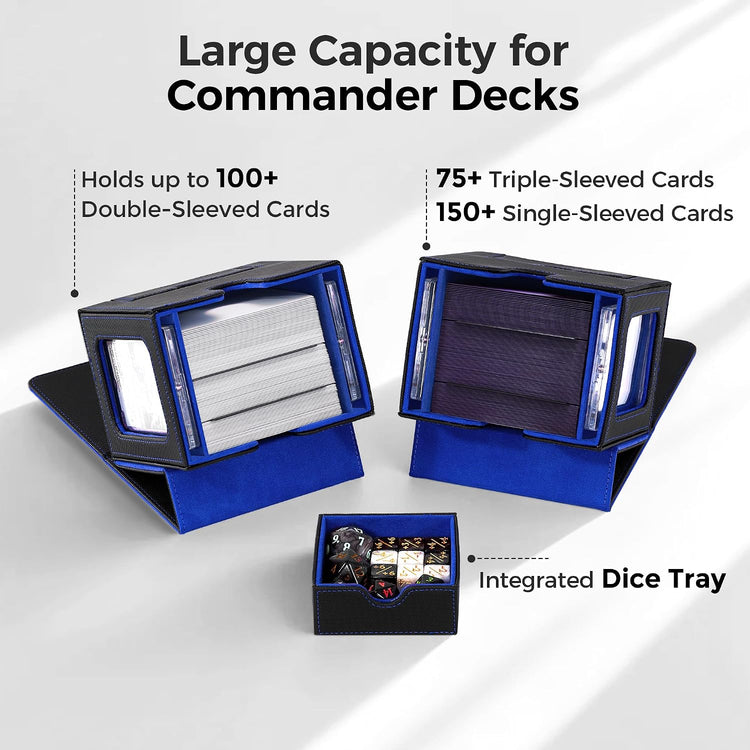 Premium PU Leather MTG Card Case with Dual Commander Display VaultStack