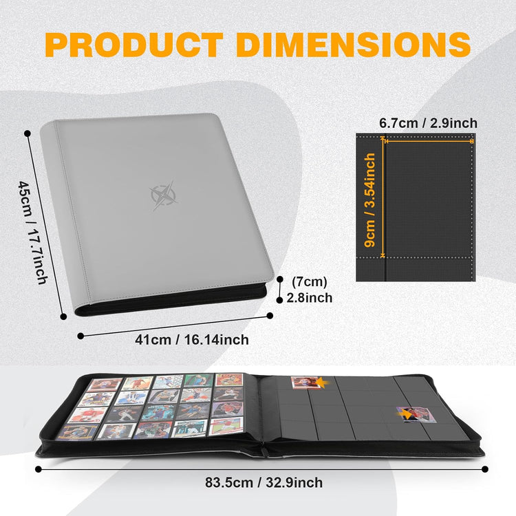 20‑Pocket Card Binder, Trading Card Album Holds 2000 Collectible Cards