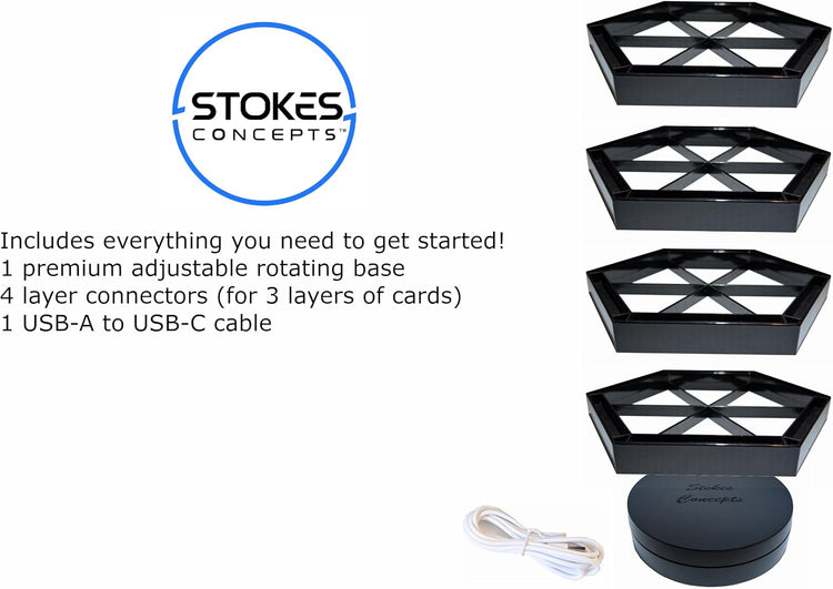 Slab Electronically Rotating Display Stand, Fits PSA BGS TAG CGC Graded Cards & Others, Maximum 18 Slabs