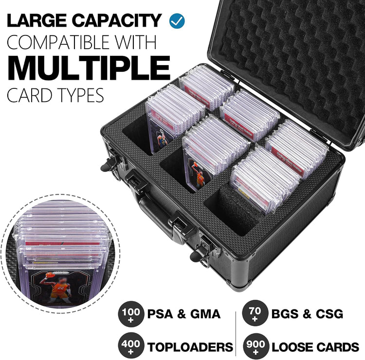 Large 3-Slots Graded Card Case Slab Case Sport Card Case for PSA BGS SGC