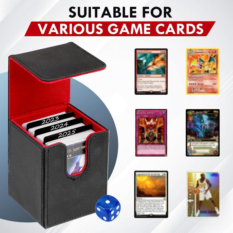 180+ Card Deck Box with 3 Dividers and Game Dice