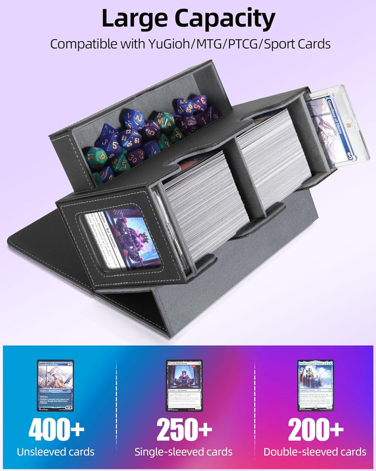 MTG Deck Box, MTG Commander Card Deck Box with Commander Display
