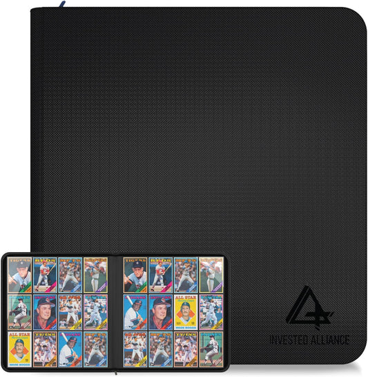 Premium TCG Card Binder for 480 Side Loading Pockets | Sports Trading Card Binder 12 Pocket Zipper, Collectible Trading, Magic, MTG, Baseball, Football Ringless Storage Organizer Album.