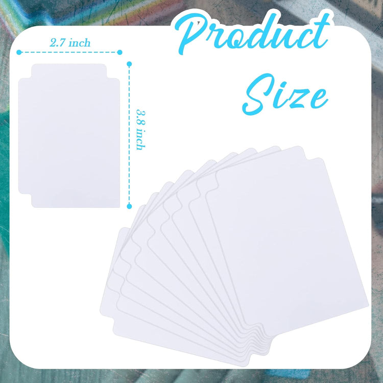 50 Pcs Card Dividers Plastic Tabs Compatible with Tcg,White